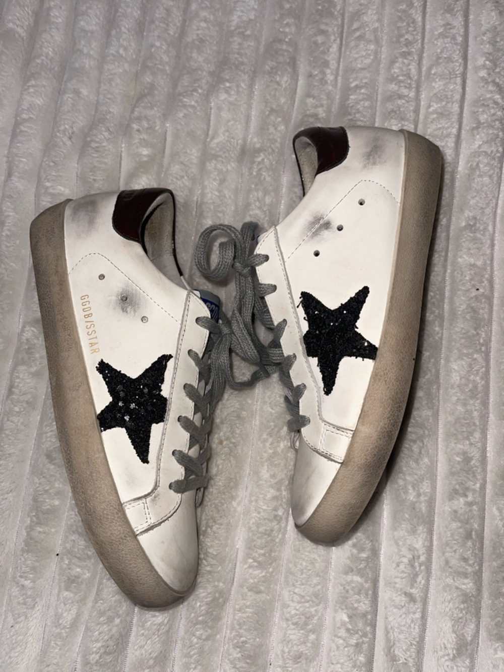 Women’s White Sneakers with Black Star Accent